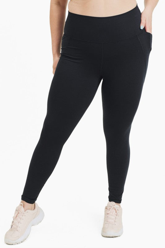 Curvy Tapered Band Essential High-Waist Leggings - Ro + Ivy