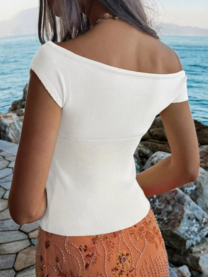 Women's Off Shoulder Knit Top - Knit Tops