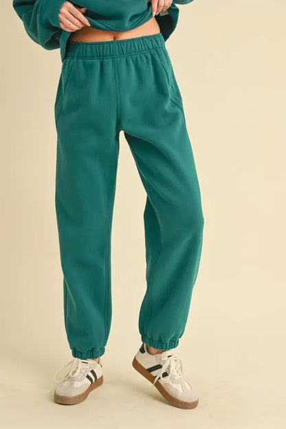 Drawstring Elastic Waist Joggers in Teal | Trendy Joggers Outfit Idea for Women by Ro + Ivy | Elevated Basics, Modern Comfort & Style