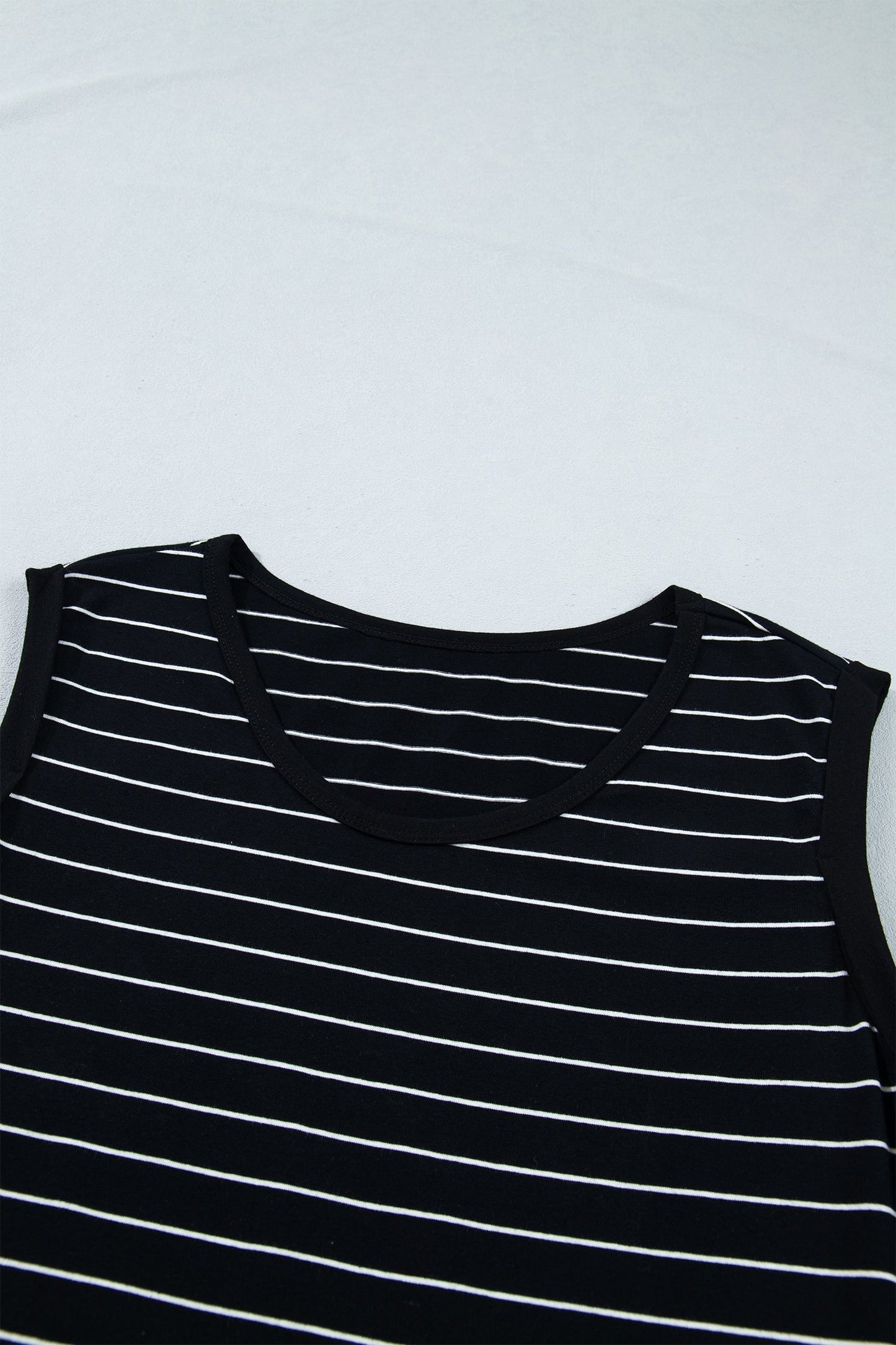 Stripe Drawstring Waist Pocketed Mini Dress