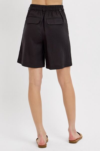 High Rise Pleated Front Shorts - Ro + Ivy