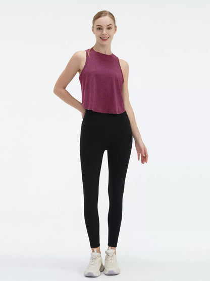 Back Cutout Round Neck Activewear Tank