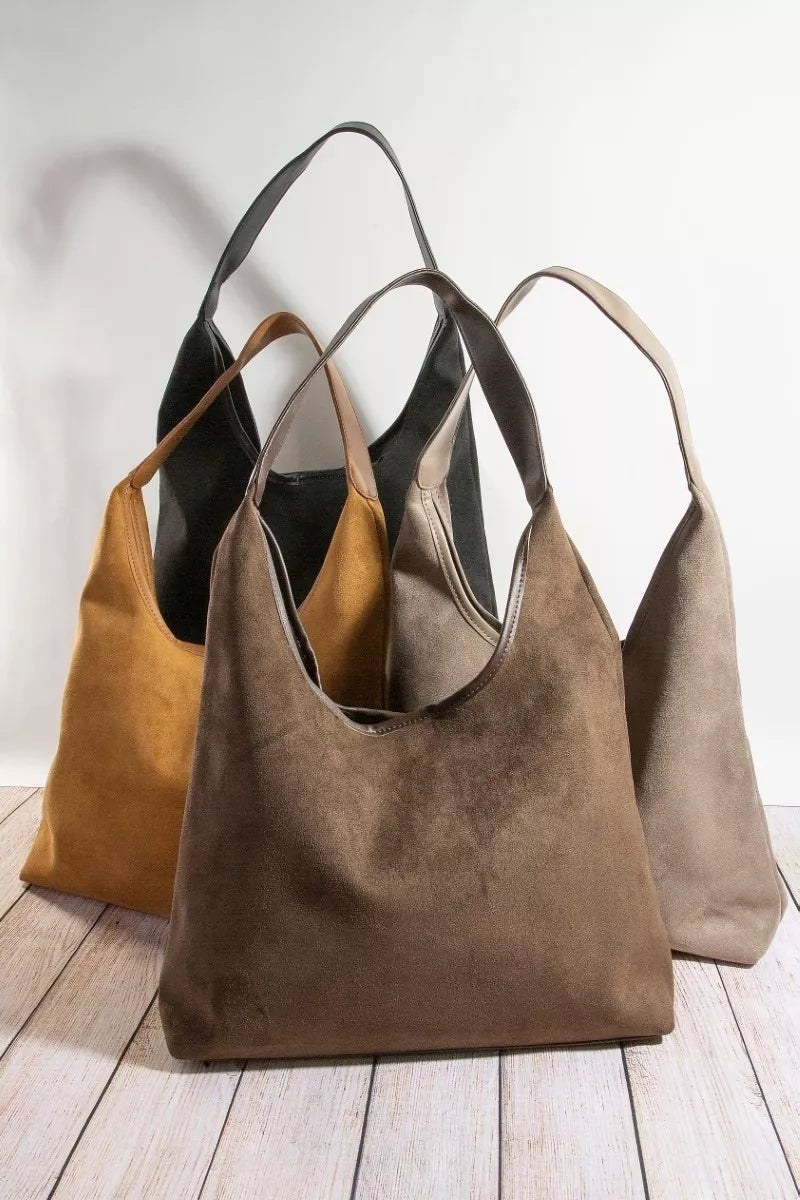 Faux Suede Hobo Bag | Trendy Hobo Bags Outfit Idea for Women by Ro + Ivy | Elevated Basics, Modern Comfort & Style