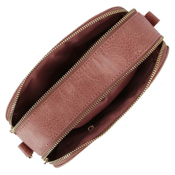 Decorative Stitch Rectangular Crossbody Bag | Trendy Crossbody Bags Outfit Idea for Women by Ro + Ivy | Elevated Basics, Modern Comfort & Style