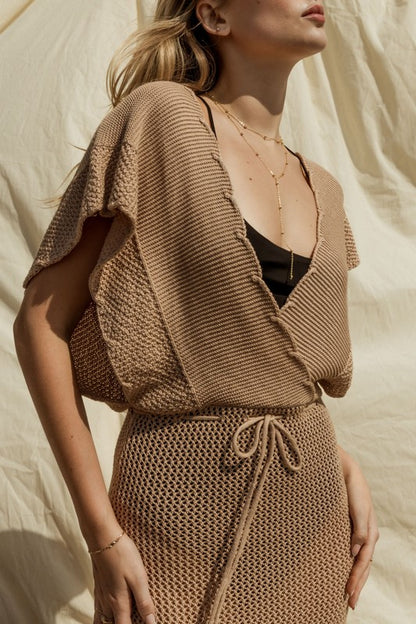 Open Sweater Cover-Up Dress – outfit idea for women | Ro + Ivy