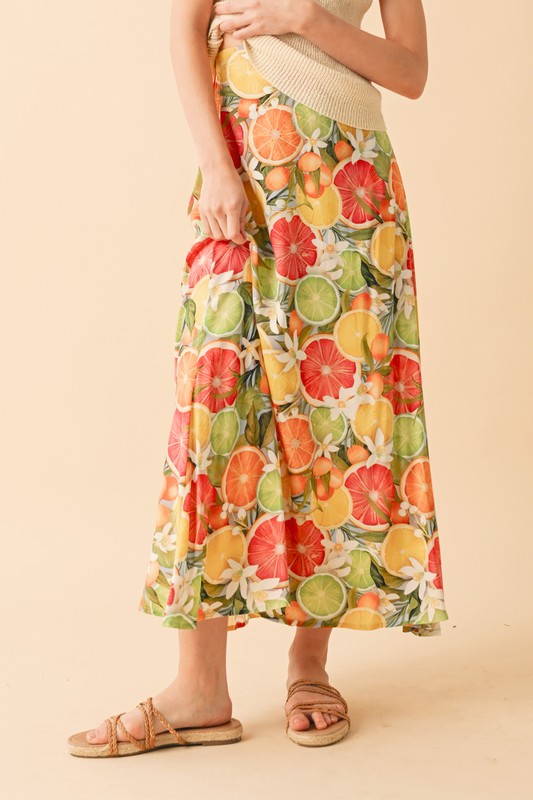 Granny Print Flowing Maxi Skirt - Ro + Ivy