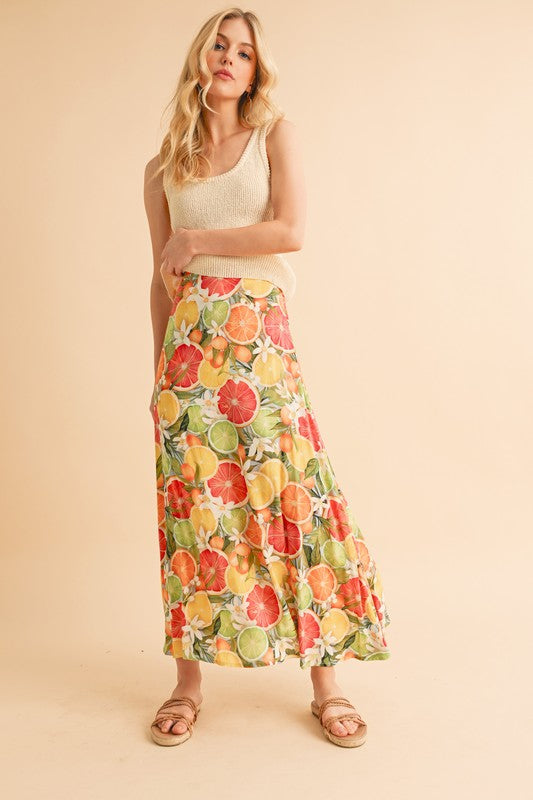 Granny Print Flowing Maxi Skirt - Ro + Ivy