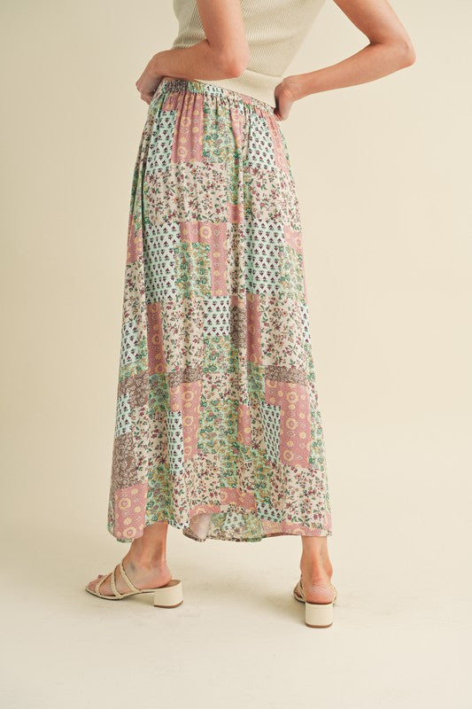 Granny Print Flowing Maxi Skirt - Ro + Ivy