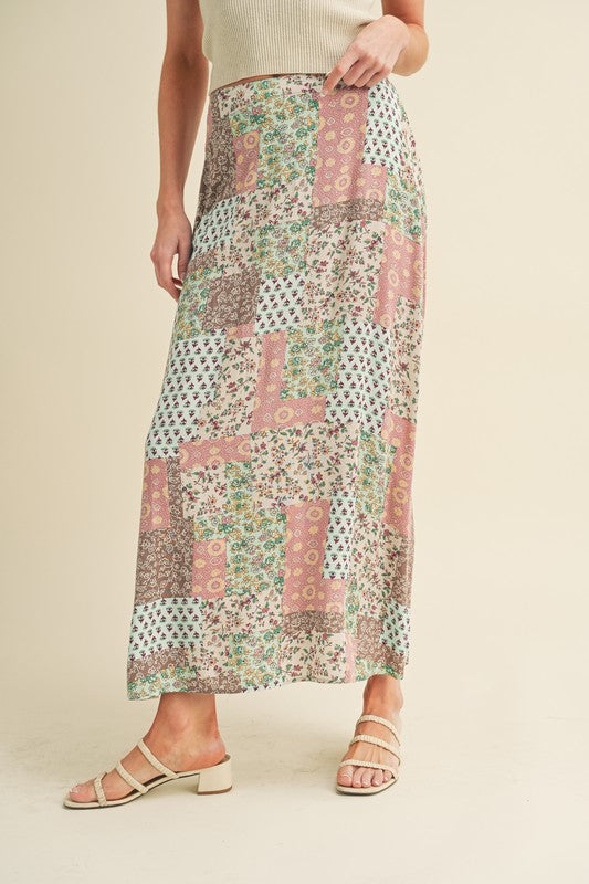 Granny Print Flowing Maxi Skirt - Ro + Ivy