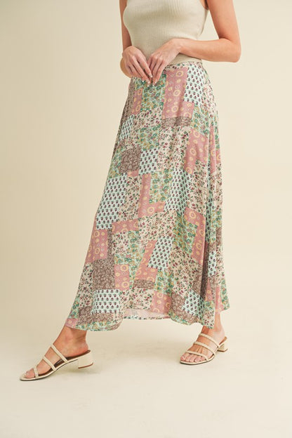 Granny Print Flowing Maxi Skirt - Ro + Ivy