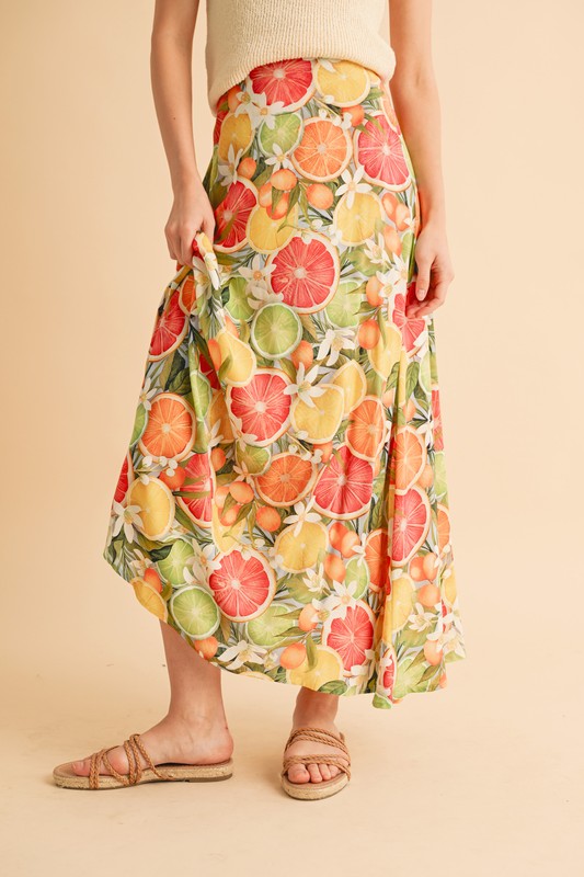 Granny Print Flowing Maxi Skirt - Ro + Ivy