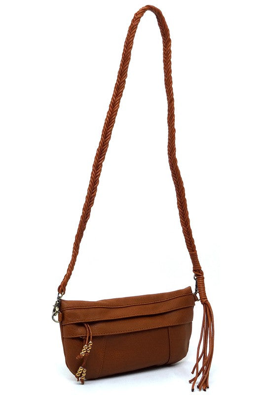 Braided Boho Tassel Strap Crossbody Bag | Trendy Crossbody Bags Outfit Idea for Women by Ro + Ivy | Elevated Basics, Modern Comfort & Style
