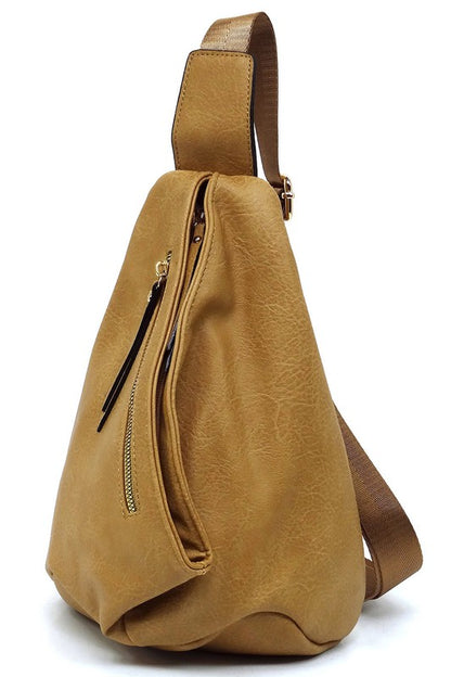 Faux Vegan Leather Sling Backpack | Trendy Backpacks Outfit Idea for Women by Ro + Ivy | Elevated Basics, Modern Comfort & Style