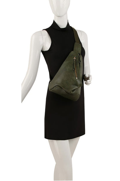 Faux Vegan Leather Sling Backpack | Trendy Backpacks Outfit Idea for Women by Ro + Ivy | Elevated Basics, Modern Comfort & Style