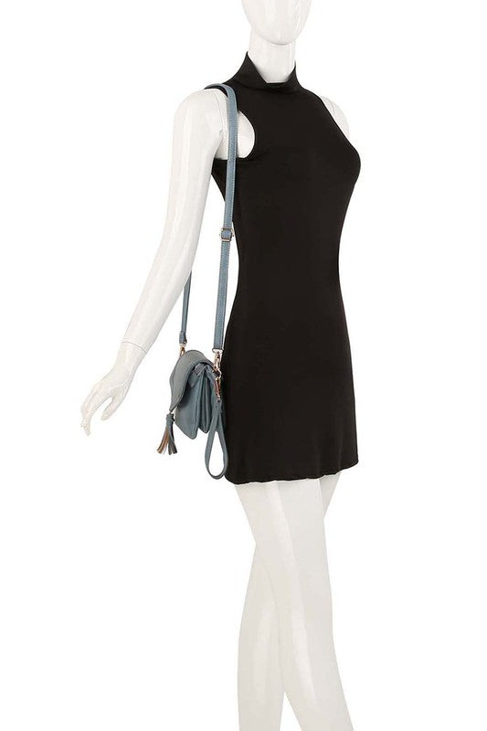 Faux Vegan Leather Tassel Flap Envelope Clutch Crossbody Bag | Trendy Crossbody Bags Outfit Idea for Women by Ro + Ivy | Elevated Basics, Modern Comfort & Style