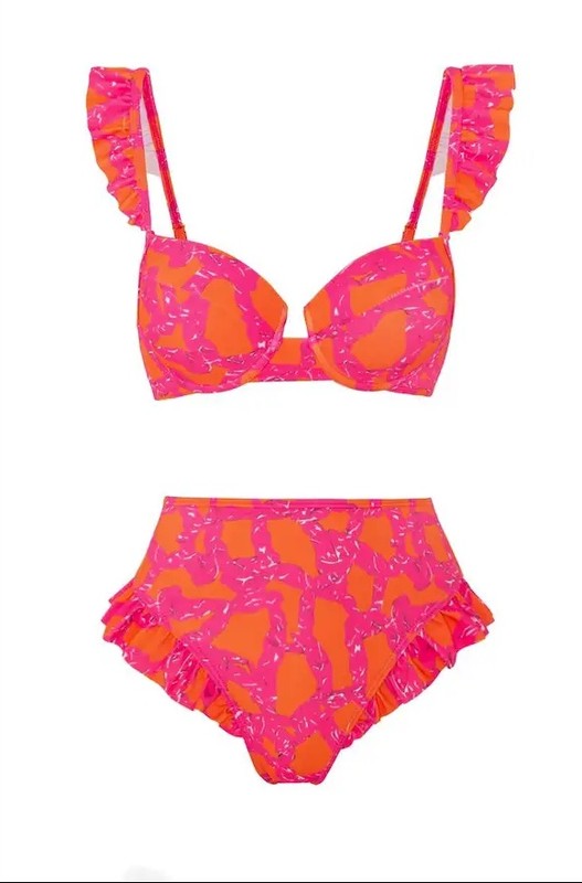 Three-Piece Ruffle Bikini Set with Cover-Up - Ro + Ivy