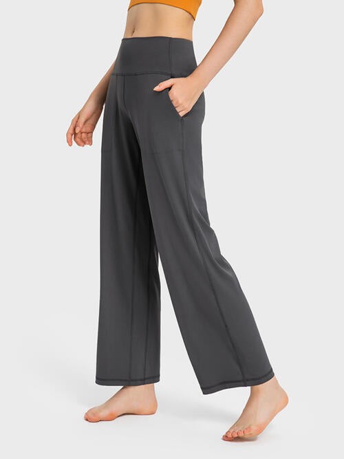 Ella Active Wide-Leg Pants with Pockets - Ro + Ivy