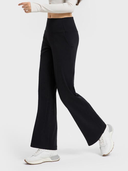 Ella Active Wide-Leg Pants with Pockets - Ro + Ivy