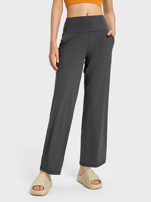 Ella Active Wide-Leg Pants with Pockets - Ro + Ivy