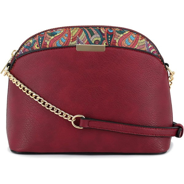 WINE one Paisley Accent Small Dome Crossbody Bag | Trendy Crossbody Bags Outfit Idea for Women by Ro + Ivy | Elevated Basics, Modern Comfort & Style