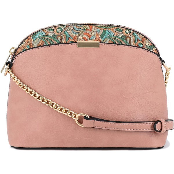 Paisley Accent Small Dome Crossbody Bag | Trendy Crossbody Bags Outfit Idea for Women by Ro + Ivy | Elevated Basics, Modern Comfort & Style
