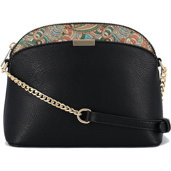 BLACK one Paisley Accent Small Dome Crossbody Bag | Trendy Crossbody Bags Outfit Idea for Women by Ro + Ivy | Elevated Basics, Modern Comfort & Style