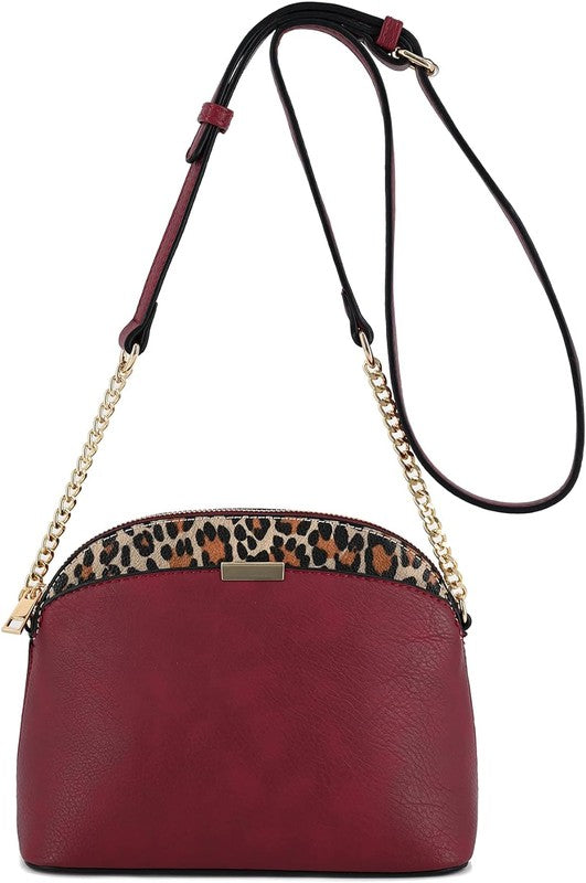 Leopard Accent Small Dome Crossbody Bag | Trendy Crossbody Bags Outfit Idea for Women by Ro + Ivy | Elevated Basics, Modern Comfort & Style