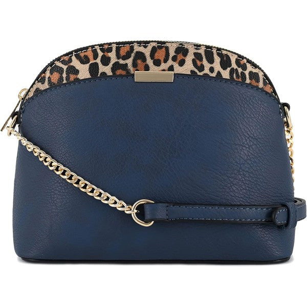 NAVY one Leopard Accent Small Dome Crossbody Bag | Trendy Crossbody Bags Outfit Idea for Women by Ro + Ivy | Elevated Basics, Modern Comfort & Style