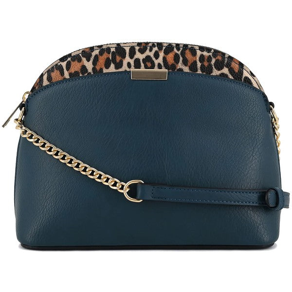 TEAL one Leopard Accent Small Dome Crossbody Bag | Trendy Crossbody Bags Outfit Idea for Women by Ro + Ivy | Elevated Basics, Modern Comfort & Style