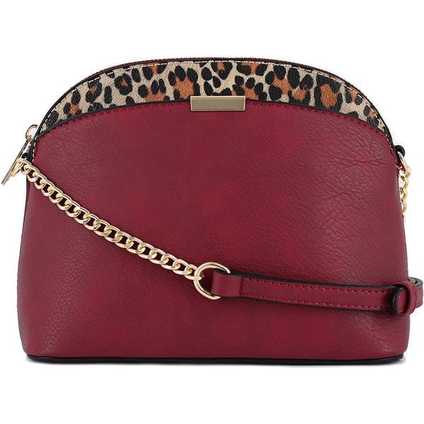 WINE one Leopard Accent Small Dome Crossbody Bag | Trendy Crossbody Bags Outfit Idea for Women by Ro + Ivy | Elevated Basics, Modern Comfort & Style