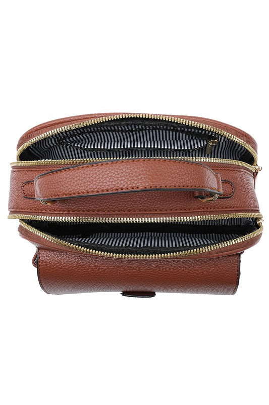 Faux Leather Top Handle Crossbody Bag | Trendy Crossbody Bags Outfit Idea for Women by Ro + Ivy | Elevated Basics, Modern Comfort & Style