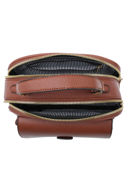 Faux Leather Top Handle Crossbody Bag | Trendy Crossbody Bags Outfit Idea for Women by Ro + Ivy | Elevated Basics, Modern Comfort & Style