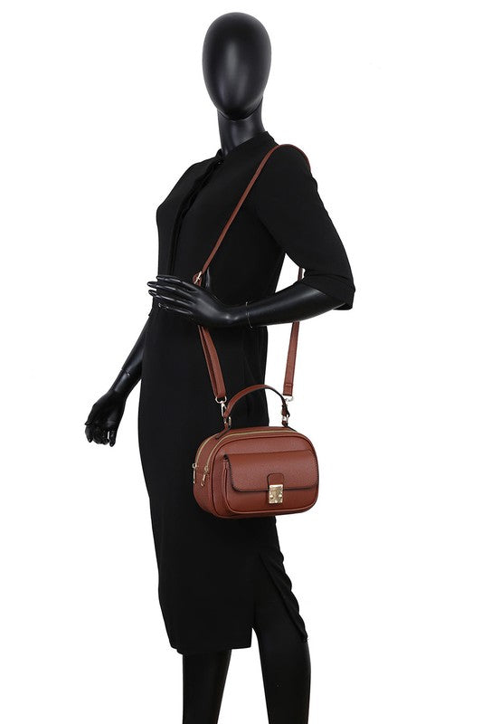 Faux Leather Top Handle Crossbody Bag | Trendy Crossbody Bags Outfit Idea for Women by Ro + Ivy | Elevated Basics, Modern Comfort & Style