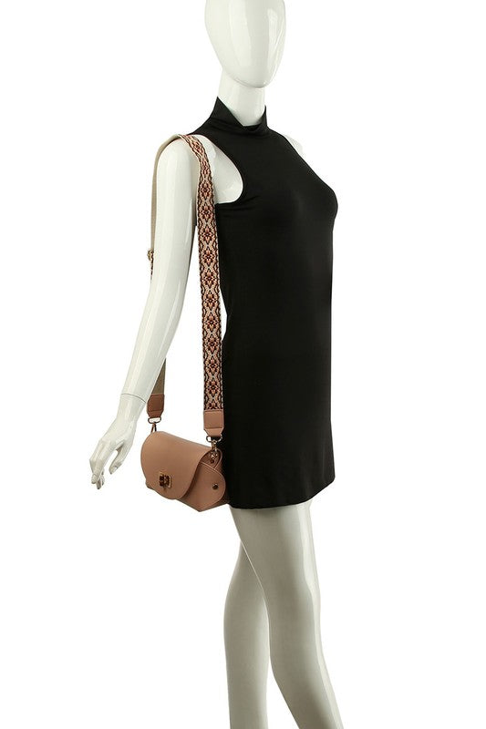 Faux Leather Twist Lock Flap Crossbody Bag | Trendy Crossbody Bags Outfit Idea for Women by Ro + Ivy | Elevated Basics, Modern Comfort & Style