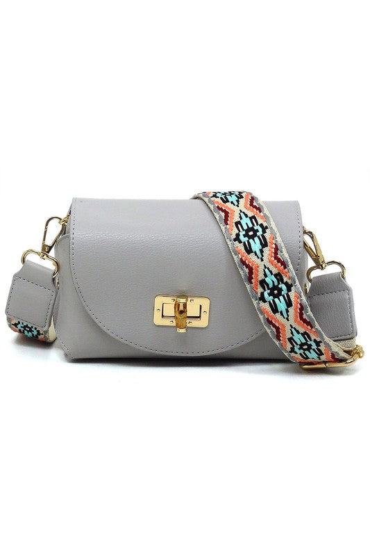 Faux Leather Twist Lock Flap Crossbody Bag | Trendy Crossbody Bags Outfit Idea for Women by Ro + Ivy | Elevated Basics, Modern Comfort & Style