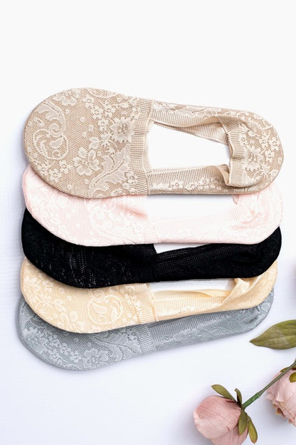 No-Show Floral Lace Slip Socks – 3 Pack | Trendy Socks Outfit Idea for Women by Ro + Ivy | Elevated Basics, Modern Comfort & Style