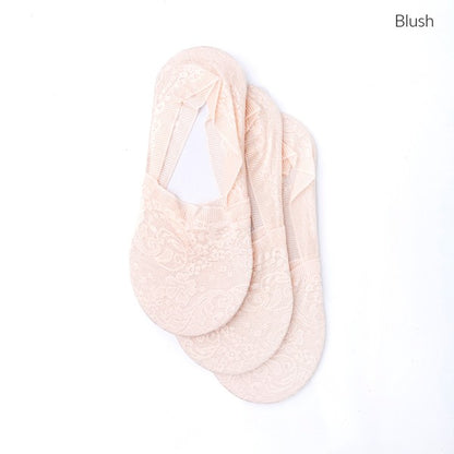No-Show Floral Lace Slip Socks – 3 Pack | Trendy Socks Outfit Idea for Women by Ro + Ivy | Elevated Basics, Modern Comfort & Style