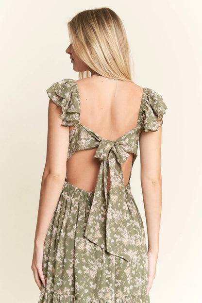 Ruffle Sleeve Tiered Maxi Dress – outfit idea for women | Ro + Ivy