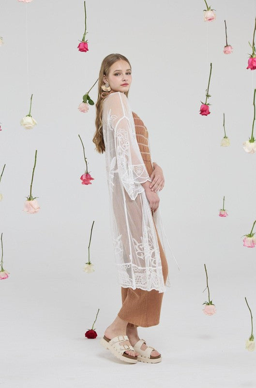 Embroidered Cotton Lace Kimono Cardigan | Trendy Cardigans Outfit Idea for Women by Ro + Ivy | Elevated Basics, Modern Comfort & Style