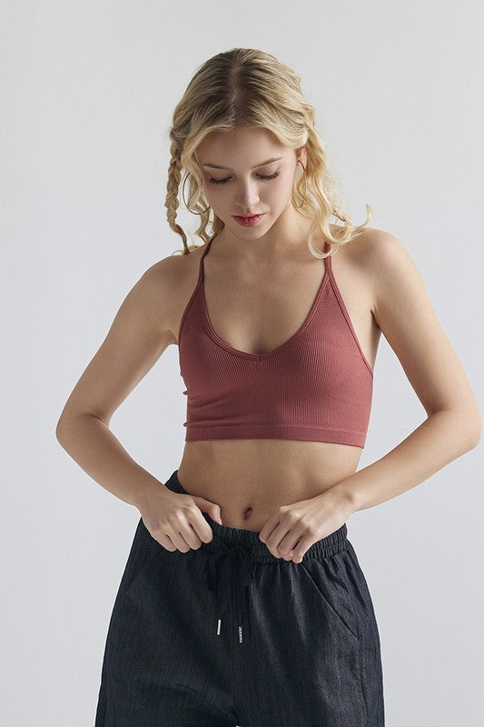 Seamless Lace Racerback Ribbed Knit Bralette | Trendy Bralettes Outfit Idea for Women by Ro + Ivy | Elevated Basics, Modern Comfort & Style