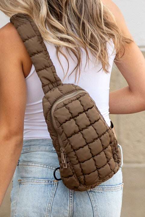 Skyler Quilted Puffer Sling | Trendy Outfit Idea for Women by Ro + Ivy | Elevated Basics, Modern Comfort & Style