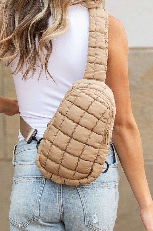 Skyler Quilted Puffer Sling | Trendy Outfit Idea for Women by Ro + Ivy | Elevated Basics, Modern Comfort & Style