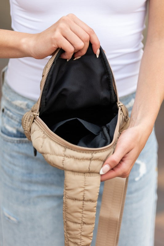 Skyler Quilted Puffer Sling | Trendy Outfit Idea for Women by Ro + Ivy | Elevated Basics, Modern Comfort & Style