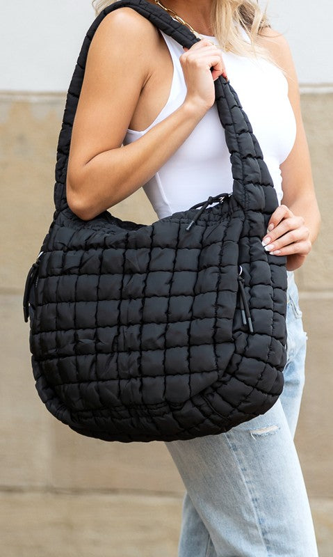 Large Quilted Puffer Tote | Trendy Tote Bags Outfit Idea for Women by Ro + Ivy | Elevated Basics, Modern Comfort & Style