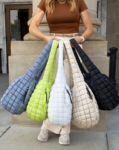 Large Quilted Puffer Tote | Trendy Tote Bags Outfit Idea for Women by Ro + Ivy | Elevated Basics, Modern Comfort & Style