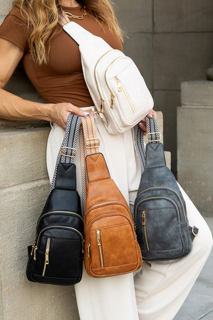 Soft Vegan Leather Sling Backpack | Trendy Backpacks Outfit Idea for Women by Ro + Ivy | Elevated Basics, Modern Comfort & Style