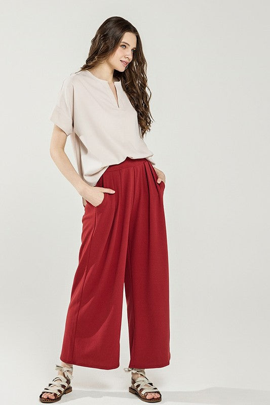 High Waisted Wide Leg Front Pleated Pants | Trendy Pants Outfit Idea for Women by Ro + Ivy | Elevated Basics, Modern Comfort & Style