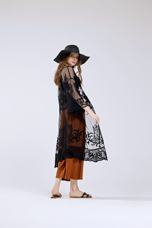 Embroidered Cotton Lace Kimono Cardigan | Trendy Cardigans Outfit Idea for Women by Ro + Ivy | Elevated Basics, Modern Comfort & Style