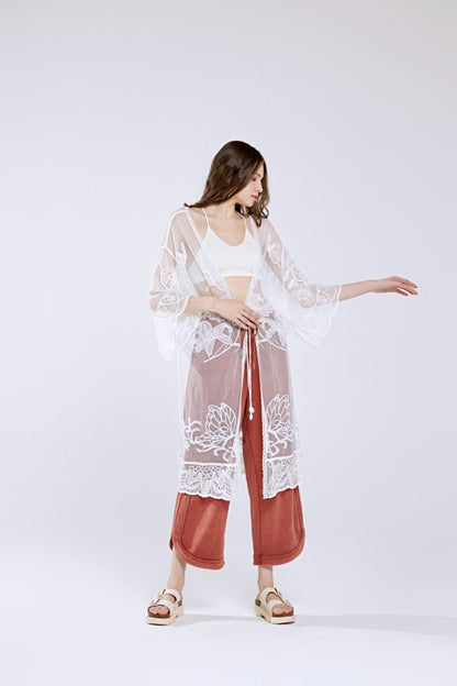 Embroidered Cotton Lace Kimono Cardigan | Trendy Cardigans Outfit Idea for Women by Ro + Ivy | Elevated Basics, Modern Comfort & Style