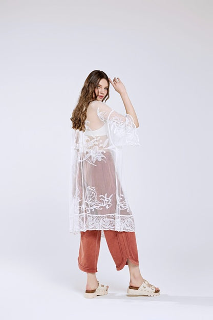 Embroidered Cotton Lace Kimono Cardigan | Trendy Cardigans Outfit Idea for Women by Ro + Ivy | Elevated Basics, Modern Comfort & Style